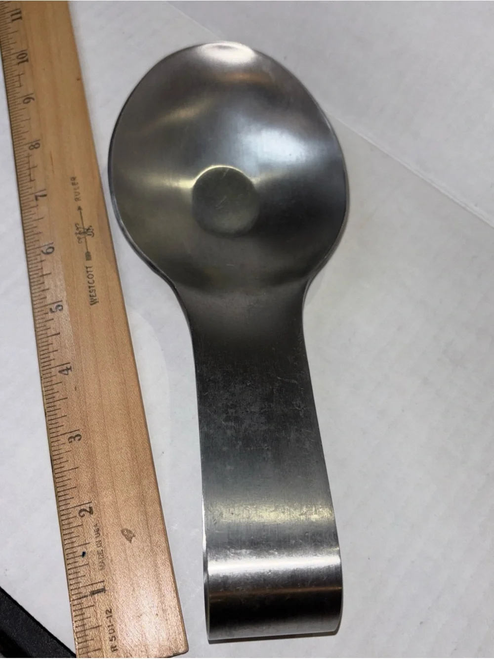 Brushed Stainless Steel Spoon Rest - Silver Amco